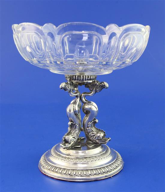 A 19th century German silver centrepiece, weighted.